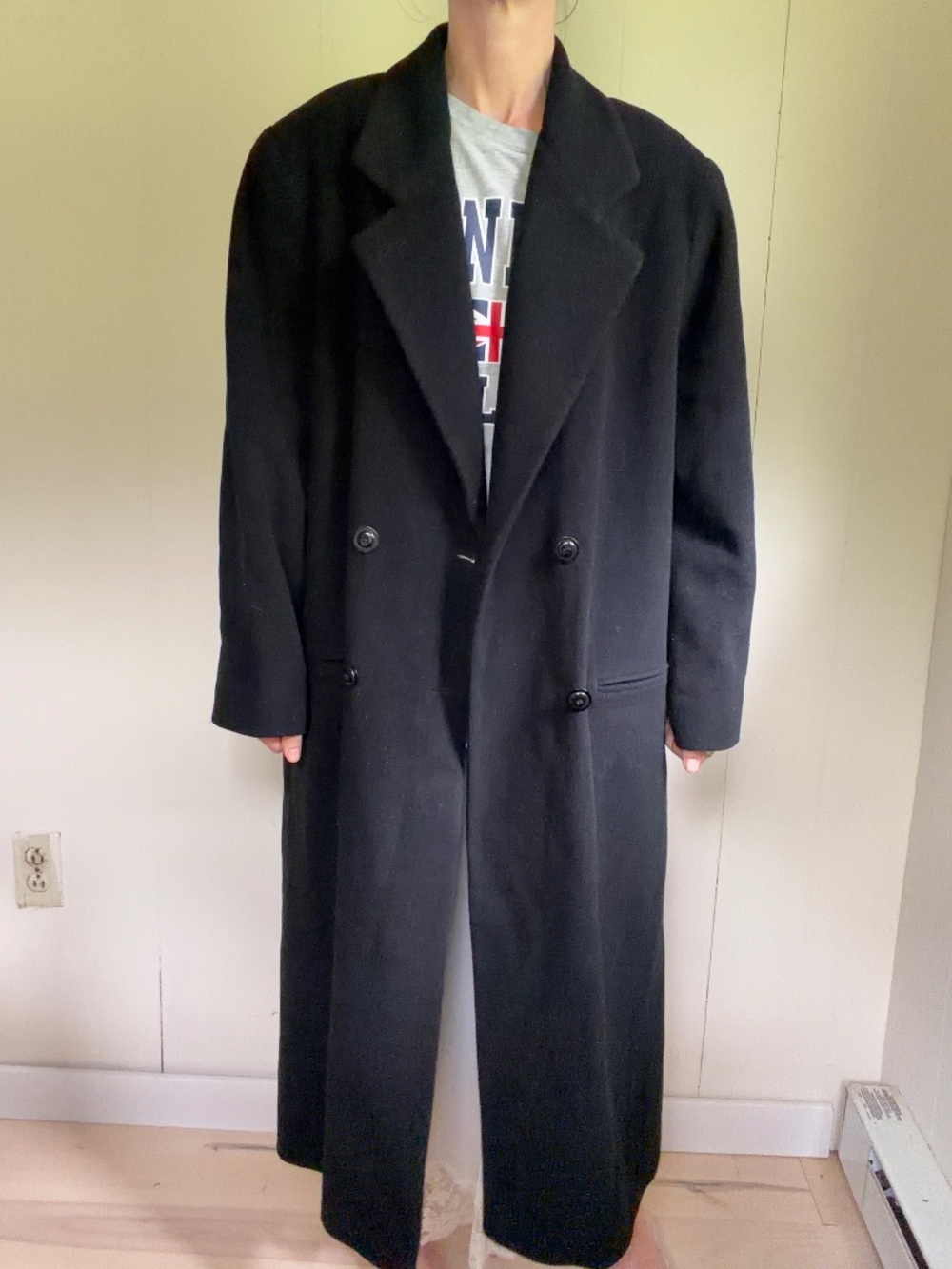 90s vintage cashmere and wool maxi slouchy coat